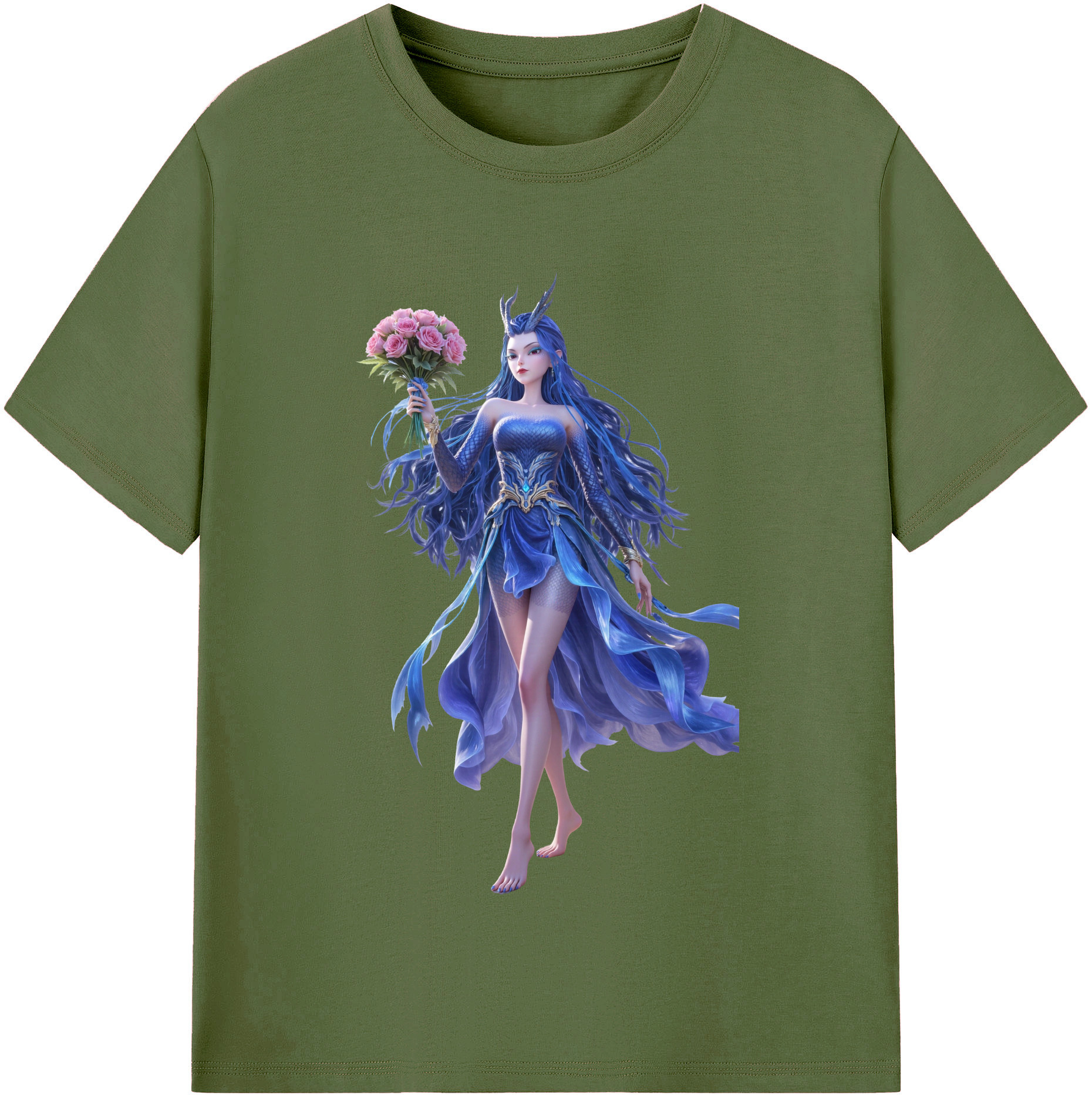 （画像用） Ne Zha 2 ナタ 魔童の大暴れ 綿100％半袖Tシャツ（フロントプリント）